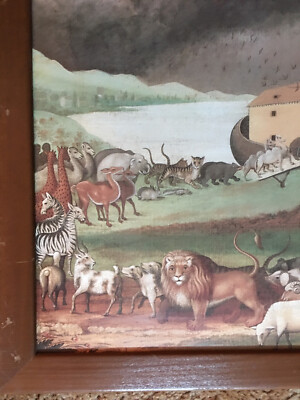 Edward Hicks Noah's Ark 1846 Artwork Framed Animals Vintage Look