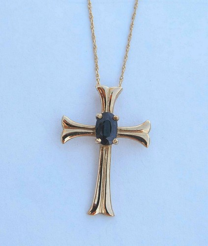 Ladies Genuine Oval Blue Sapphire 