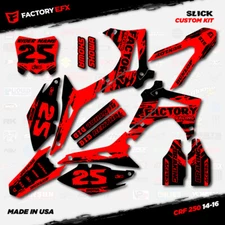 Black & Red Slick Racing Graphics Kit fits Honda CRF250R 14-17 Crf 250 Crf250