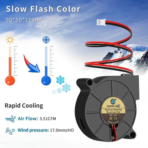 4PCS 24V Blower Fan Brushless Ball Bearing 3D Printer Fans 5015 50MM x 15MM UK - Picture 3 of 7