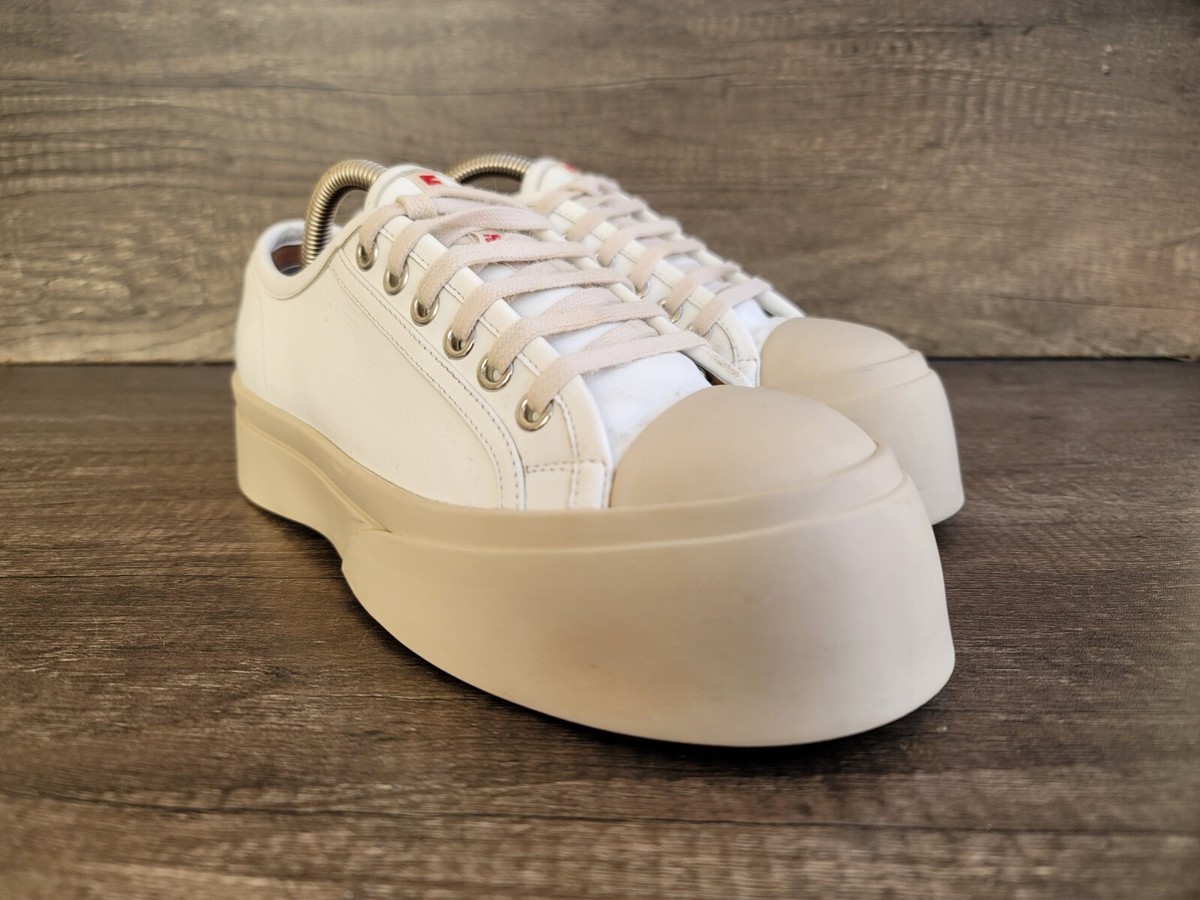Marni Pablo Women's White leather Chunky Sole lace up Shoes Marni Pablo Women's White leather Chunky Sole lace up Shoes