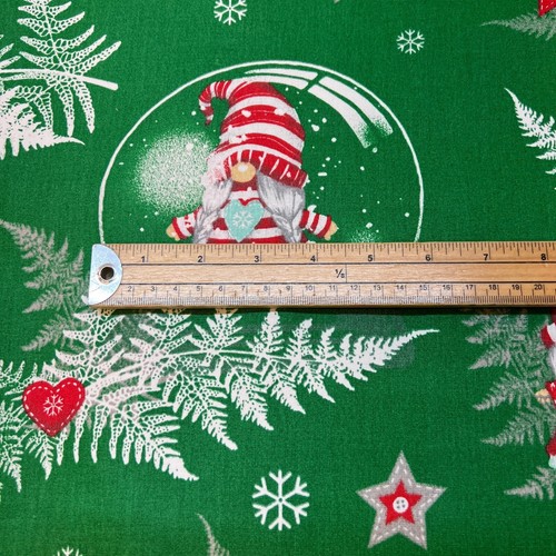 1282. Christmas Dwarfs in Red on Green 100% Cotton Cushion Cover Various sizes - Picture 6 of 6