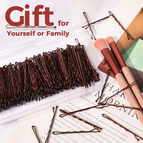 300 Pcs Bobby Pins Brown, Brown Hair Pins for Women Girls and Kids, Invisible... - Picture 4 of 7