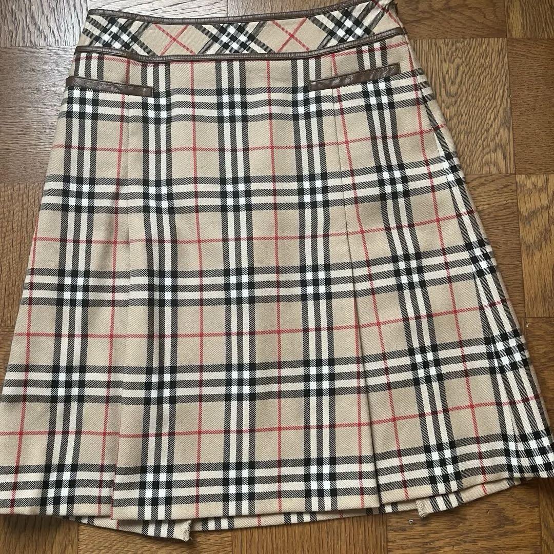 Burberry Blue Label Nova Check Knee-Length Skirt Beige 36/S Burberry Blue Label Nova Check Knee-Length Skirt Beige 36/S