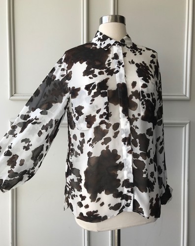| COUNTRY ROAD | cow print shirt white | SIZE: 4,12,XXS,M | $139 | NEW - Picture 6 of 12