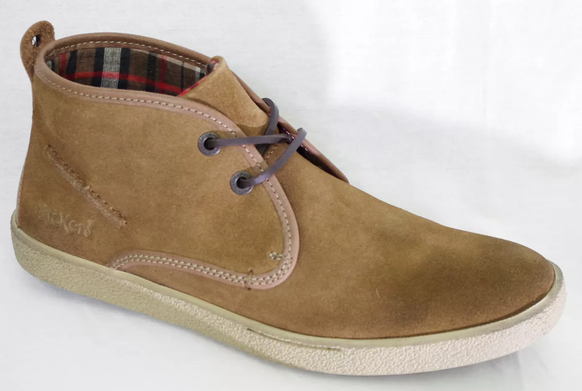 KICKERS Koala Men s Nubuck Light Brown Leather Derby Shoes Size 40
