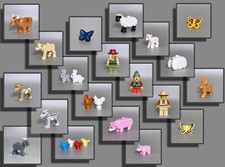 LEGO  Tiere Bauernhof Bauer Huhn Kuh Kalb Sch...