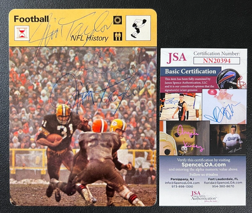 Jim Taylor Signedx2 1978 Sportscaster #29-16 JSA w/COA NFL G.B. Packers HOF '76!