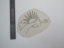 vtg 1960s 1970s Tattoo acetate stencil Sun Cloud and Path SKY3