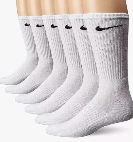Nike 6er-Pack Everyday Plus weiße Dri-Fit Crew-Socken Größe Medium (SX6897-100) Unisex