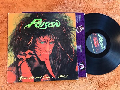 POISON OPEN UP AND SAY AHH! 1988 VINYL RECORD LP C1-48493 BANNED