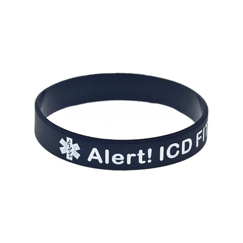 4x Adult Medical Alert ICD Fitted Silicone Bracelets Safety Awareness Wristband - Picture 6 of 17