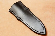 Custom Black Leather Boot Leg Sheath w/clip (measures 7" x 2 1/4")