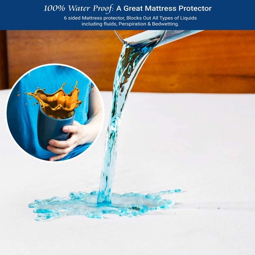 100% Cotton Mattress Protector Waterproof Mattress Topper Cover Fully Fitted AUS - Picture 4 of 19