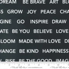 Gilded Kind Words Text and Words Ink by Alli K Design for Moda 1/2Yard