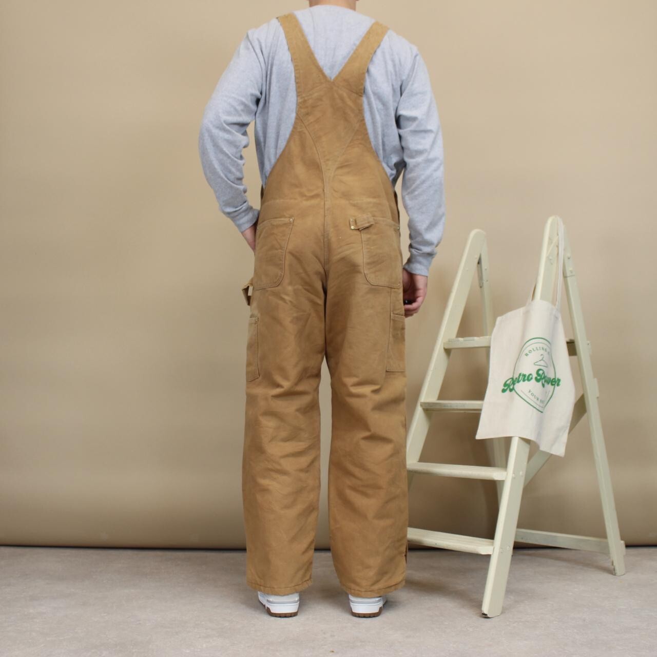 Carhartt Dungarees Tan W40L29 Quilted Canvas Overalls OG American Workwear image 3