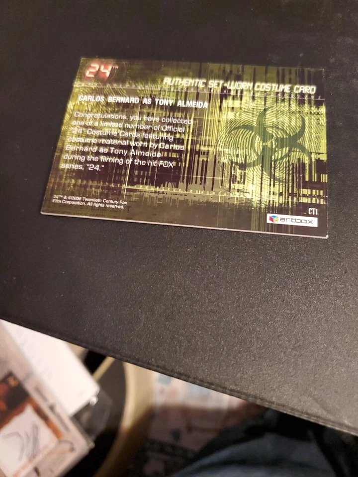 TWENTY FOUR 24 SEASON 5 CARLOS BERNARD - TONY ALMEIDA CT1 EXCLUSIVE COSTUME CARD - Image 2 of 2