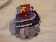 KOHL'S 3 PACK GLOVES STYLE GA34400 NEW UNUSED LITTLE GIRLS