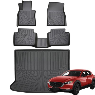 Cargo Tray Floor Liners Set for 2020-2025 Mazda CX-30 CX30 Trunk Mat Accessory