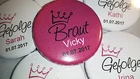 B143- Entourage Buttons JGA Bride Name Hen Party 59mm 38mm Button