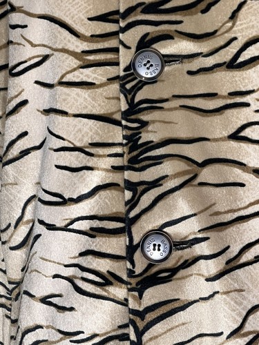 DENNIS BASSO ANIMAL FAUX FUR/BROWN REVERSIBLE LONG JACKET LARGE (20 APPROX) VGC - Picture 2 of 11