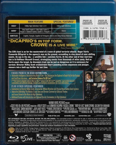 Body of Lies 2008 Blu-Ray Movie - Imagen 2 de 3