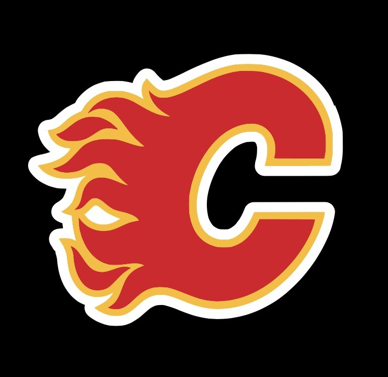 CALGARY FLAMES Logo Sticker Puck Stickers Car NHL Hockey Decal Ice