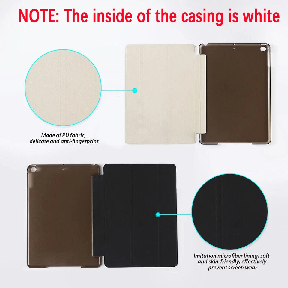 Funda protectora de cuero con soporte abatible para iPad 5º 6º 7º 8º 9º 10º 11º Generación Foto 3 de 4