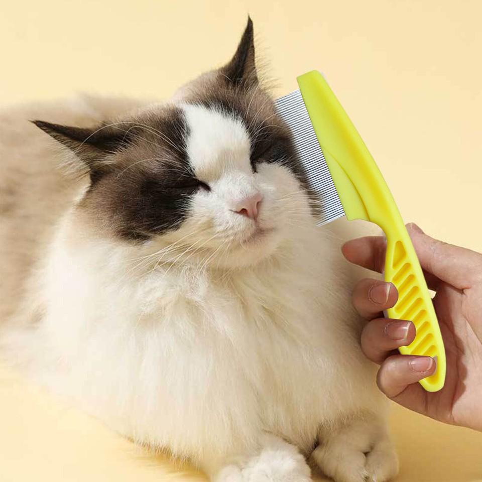  2Pcs Pet Massage Comb Stainless Steel Flea Tick Remover Comb Pets