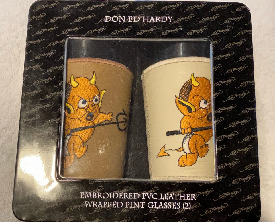 2 Вышитый ПВХ кожи надежном Lil дьявола Ed выносливый пинта очки новый в коробке - Изображение 3 из 4