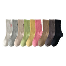 NEW 5 Pairs Womens Cotton Socks Lot Classic Candy Solid Color Casual Work Socks