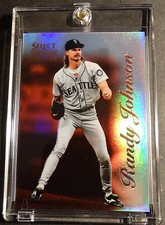 1996 SELECT CERTIFIED MIRROR RED #17 RANDY JOHNSON ONLY 90 MADE MARINERS HOF