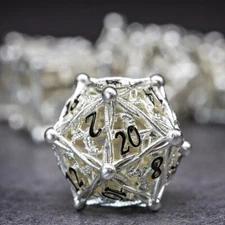 Sage's Ankeg Magical Creature Silver Hollow Metal Polyhedral Dice Set DnD D&D