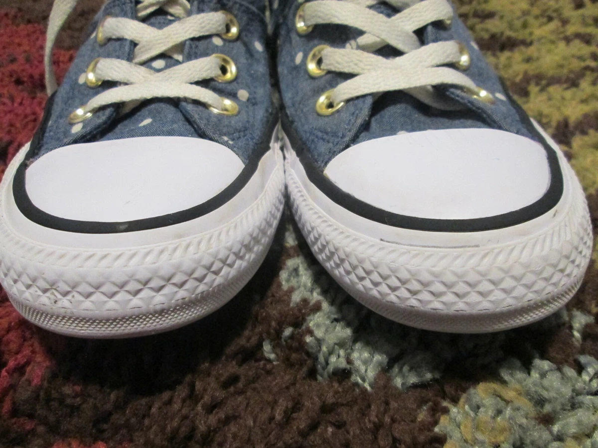 Women s Converse Chuck Taylor Blue White Polka Dots w Padded