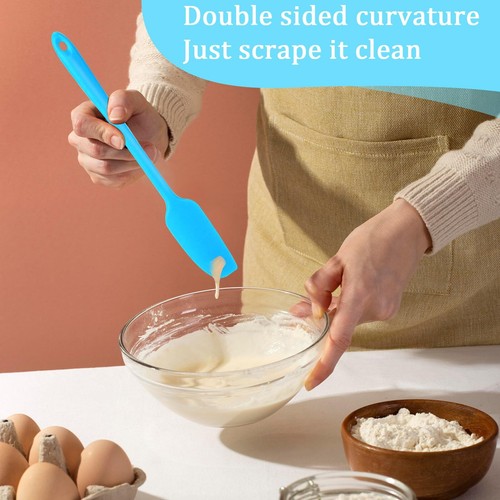 3 Pcs Long Handle Jar Spatulas Silicone Heat Resistant Jar Scraper Jam Spreader - Picture 4 of 8