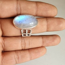 RAINBOW MOONSTONE NATURAL GEMSTONE 925 SOLID STERLING SILVER JEWELRY RING 3 TO12