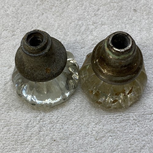 Vintage Old Crystal Glass Door Knobs Set Of 2 - Picture 4 of 8