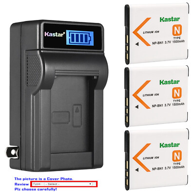 Kastar Battery LCD Wall Charger for Sony NP-BN1 BC-CSN Sony Cyber-shot DSC-W730