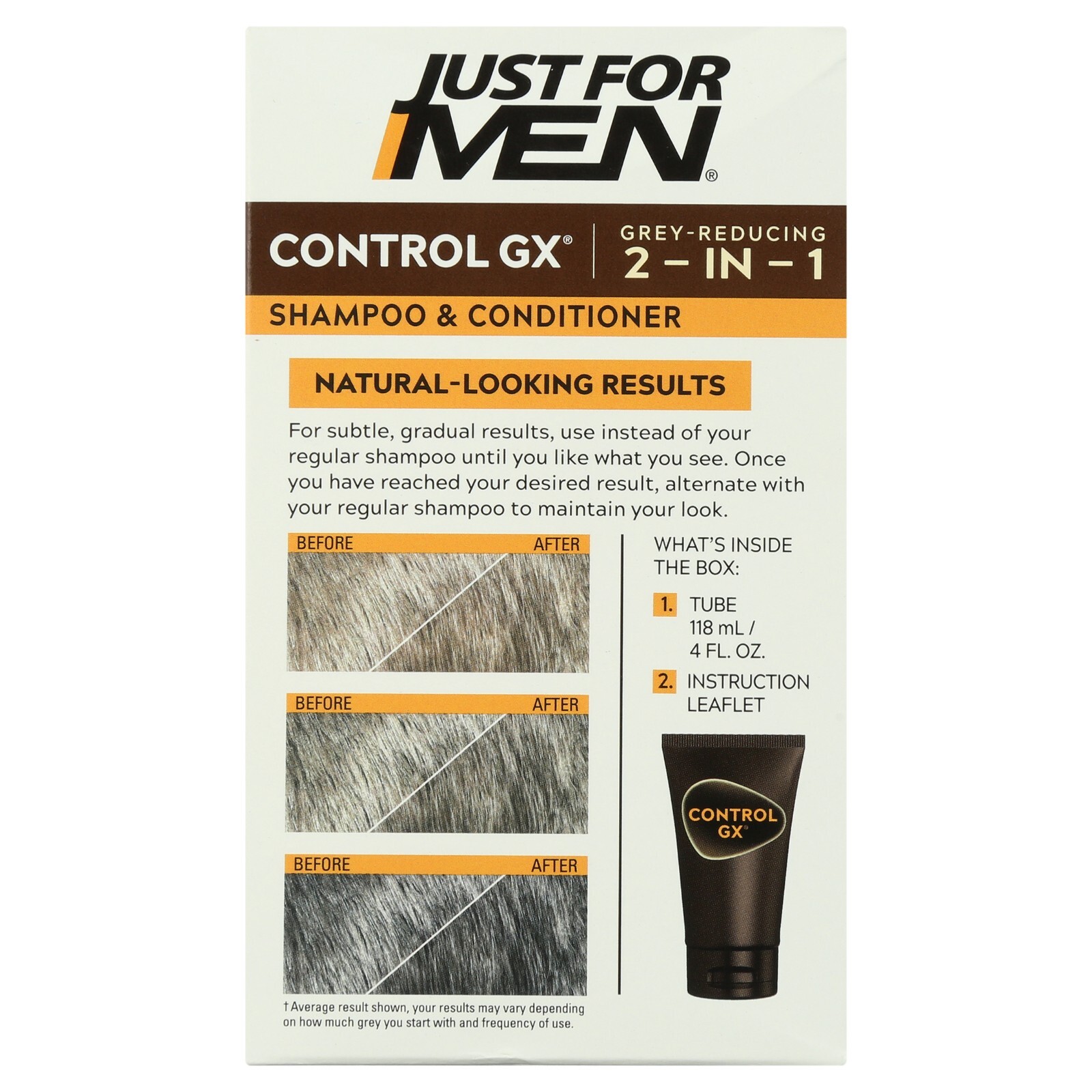 Gradual Gray Just For Men Control GX Gradual Gray Reduction 2-in-1 Shampoo Plus ...