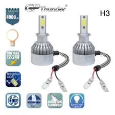 2X White H3 LED Fog Lights Bulbs Headlight Lamp Conversion Kit 6000K (2 bulbs)