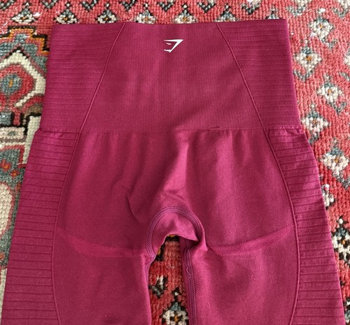 Leggings Gymshark XS senza cuciture Energy taglio laser bordeaux sollevamento culo vita alta - Foto 6 di 6