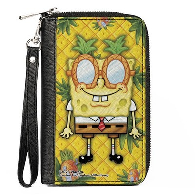 PU Zip Around Wallet Rectangle SpongeBob SquarePants Pineapple Eyes  (US IMPORT)