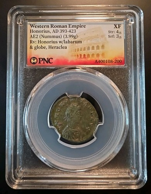 #ad #ad Western Roman Empire Honorius AE2 Graded PNC XF $100.00
