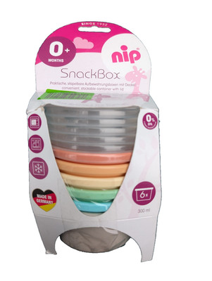 nip SnackBox 6x 300ml stapelbar | Baby Vorratsdosen | B-Ware neu