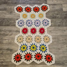 Vintage floral Crocheted Blanket Crochet Thro...