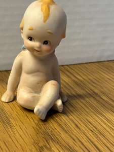 Vintage Lefton Bisque Kewpie Doll Baby Figurine Hands Down Waiting
