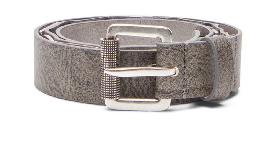 DIESEL B-Rail Belt 105cm grey Genuine Leather with gun metal Detail RRP £200