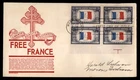 Mayfairstamps US FDC 1962 Washington DC block Free France flag First Day Cover a