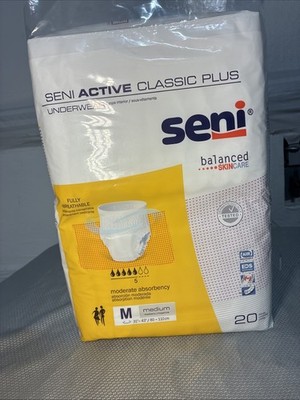 Seni Active Classic Plus Moderate Absorbent Underwear, Medium
