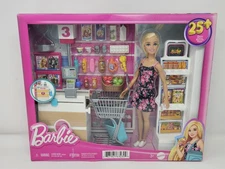 Barbie Supermarket PlaySet, Multicolor Doll Grocery Store Kit Gift Set 25+Pieces
